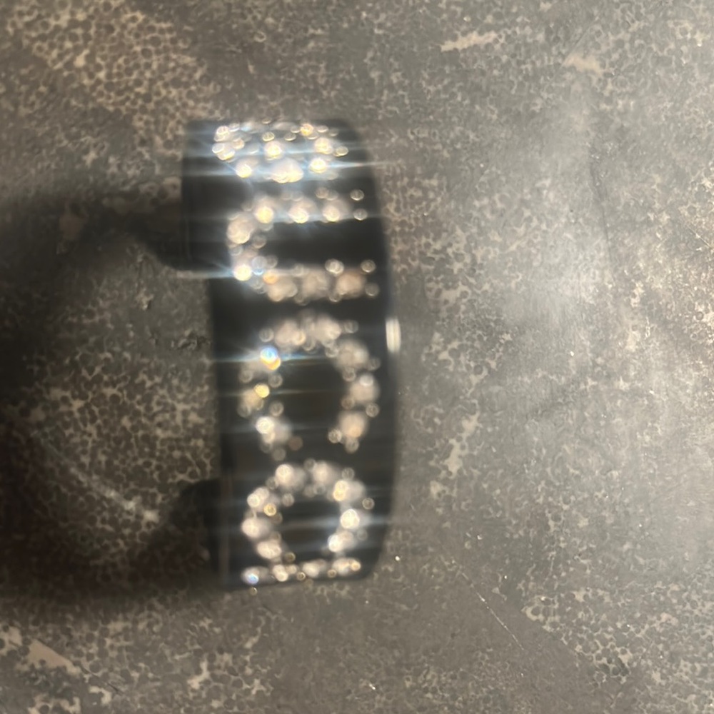 Gucci Black Resin Cuff Bracelet with Crystal Accents